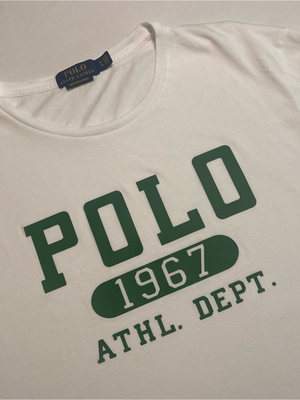 Polo Ralph Lauren Athletic Department Crew Neck Shirt Men XL SLIM Preppy Church